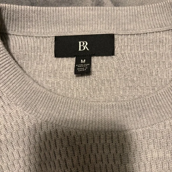 Banana Republic Men's Textured Grey Crewneck Sweater Size M Brand New - Picture 4 of 4